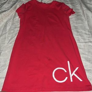 Coral pink t shirt dress- Calvin Klein